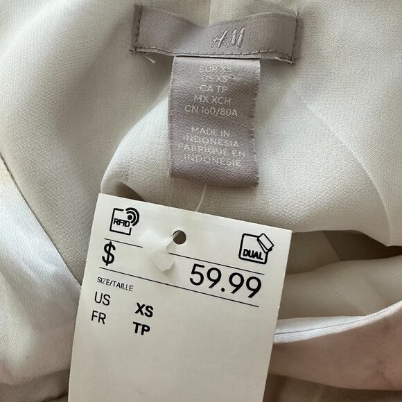 H&M Long Maxi V-neck Dress Nutural Colors Size XS NWT - Picture 6 of 7